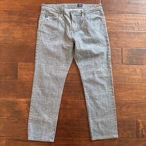 AG Adriano Goldschmied Tellis Modern Slim Pants Mens 34x28 Agave Grey Hemmed